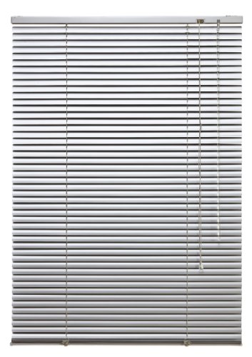 Alu Jalousie Silber - Breite 40 bis 240 cm - Höhe 130/160 / 220 cm - Tür Fenster Rollo Jalousette Aluminium Fensterjalousie Lamellen Metall (60 x 220 cm) von WR-Design