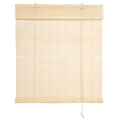 Bambusrollo Bambus Raffrollo Natur Breite 60-140 cm Länge 160 und 240 cm Seitenzug Fenster Tür Rollos Holzrollo (80 x 160 cm) von WR-Design