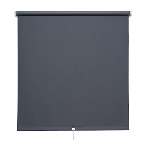 Verdunkelungsrollo Springrollo Schnapprollo Rollo Dunkelgrau Breite 60-200 cm Länge 160 cm Blickdicht Blickschutz (100 x 160 cm) von WR-Design