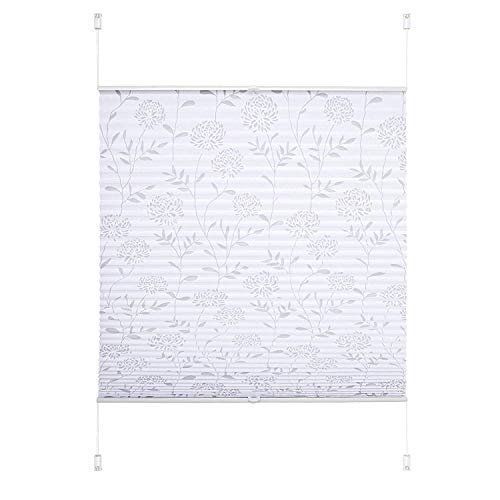 Verspanntes Klemmfix-Plissee Ausbrenner in Weiss - Breite 40 bis 120 cm - Länge 130 cm oder 210 cm - der attraktive Sichtschutz (040 x 130 cm) von WR-Design