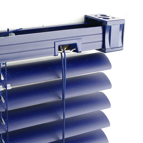 WR-Design PVC Jalousie Dunkel Blau Orient - Breite 50 bis 120 cm - Höhe 160/220 cm - Tür Fenster Rollo Kunststoff Jalousette Fensterjalousie Lamellen Plastik (100 x 160) von WR-Design