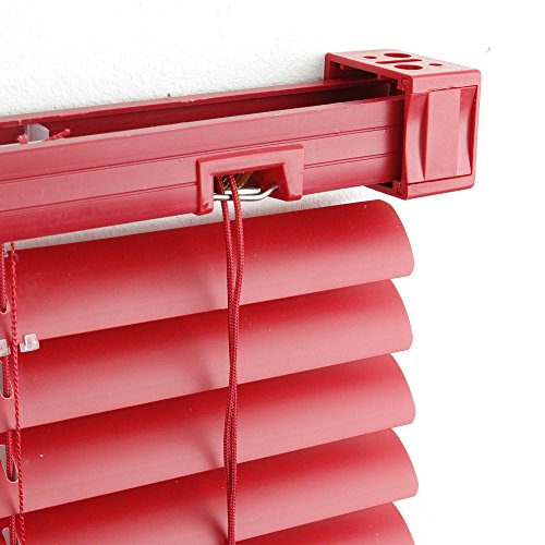 WR-Design PVC Jalousie rot - Breite 50 bis 120 cm - Höhe 160/220 cm - Tür Fenster Rollo Kunststoff Jalousette Fensterjalousie Lamellen Plastik (50 x 160 cm) von WR-Design