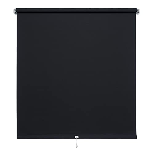 WR-Design Spring- oder Mittelzugrollo in Schwarz - Breiten 62 bis 202 cm - Länge 160 cm - dekorativer Sichtschutz (162 x 160 cm) von WR-Design