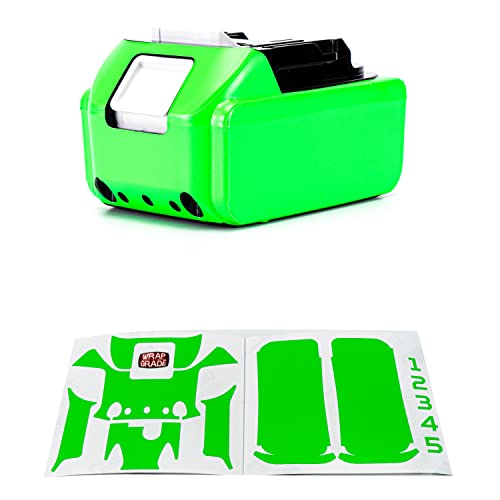 WRAPGRADE Custom Wrap Aufkleber Kompatibel mit 18V BL1860B, BL1850B, BL1830B LXT (Neon Green) von WRAPGRADE