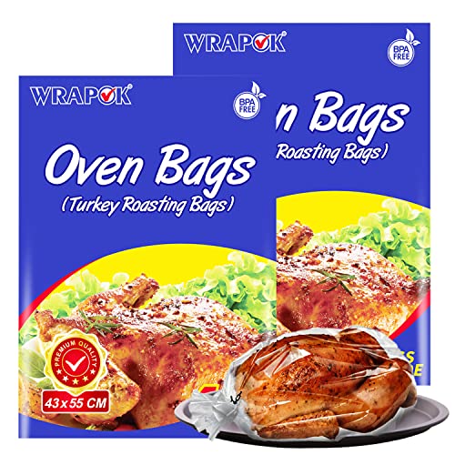 WRAPOK Bratbeutel Kochen Ofen Taschen Kleine - 8 Stück (25 x 38 cm) Für Mikrowellen die Türkei Huhn Fleisch Geflügel Fisch Meeresfrüchte Gemüse von WRAPOK