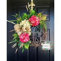 Türkränze | Tür Dekor Hortensien Kränze Kranz Für Sommer Geburtstag Geschenke Türkranz von WREATHCHICKDESIGN