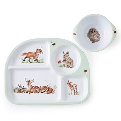 Wrendale Designs Childs Melamin Unterteilter Teller & Schüssel Set von WRENDALE DESIGNS