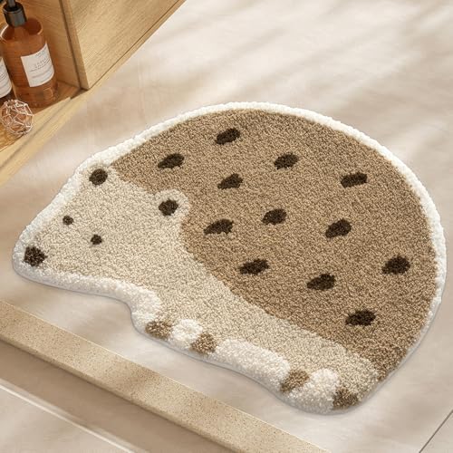 Badezimmerteppich, niedlicher Igel-Badematte mit weicher und rutschfester und ultra-saugfähiger Mikrofaser, zotteliger Igelball, Fußmatte, schnell trocknender Badteppich, Teppich für WC, Badewanne Badezimmerteppich, niedlicher Igel-Badematte mit weicher und rutschfester und ultra-saugfähiger Mikrofaser, zotteliger Igelball, Fußmatte, schnell trocknender Badteppich, Teppich für WC, Badewanne von WREWING