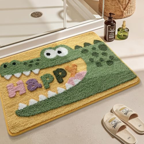 Tier-Badematte, niedliche Cartoon-Krokodil-Bodenmatte, ultraweiche und rutschfeste Fußmatte, saugfähige Mikrofaser-Badteppiche, maschinenwaschbar, Badteppich für WC, Badewanne, Küche, 50,8 x 78,9 cm Tier-Badematte, niedliche Cartoon-Krokodil-Bodenmatte, ultraweiche und rutschfeste Fußmatte, saugfähige Mikrofaser-Badteppiche, maschinenwaschbar, Badteppich für WC, Badewanne, Küche, 50,8 x 78,9 cm von WREWING