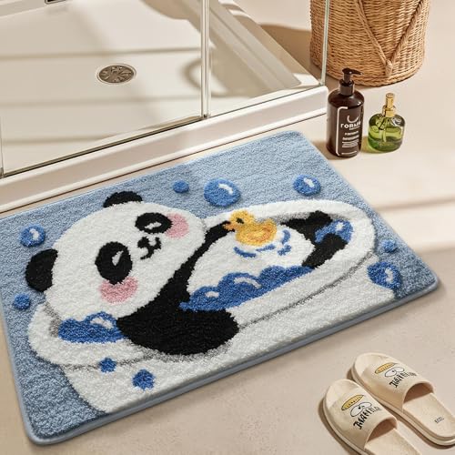 Tier-Badematte, niedlicher Cartoon-Panda-Bodenmatte, ultraweiche und rutschfeste Fußmatte, saugfähige Mikrofaser-Badteppiche, maschinenwaschbar, Badteppich für WC, Badewanne, Küche, 50,8 x 78,9 cm Tier-Badematte, niedlicher Cartoon-Panda-Bodenmatte, ultraweiche und rutschfeste Fußmatte, saugfähige Mikrofaser-Badteppiche, maschinenwaschbar, Badteppich für WC, Badewanne, Küche, 50,8 x 78,9 cm von WREWING