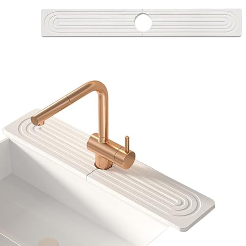 WREWING Wasserhahnmatte für Küchenspüle – Spritzschutz & Trockensteinmatte, wasserabsorbierende Kieselalgen-Schlammschale für Arbeitsplatten, Bad & Küche Dekor von WREWING