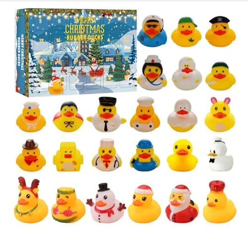 Weihnachten Advent Countdown Blind Box Kalender - Gummiente Wasserspielzeug - Toll für Jungen & Mädchen von WREWING