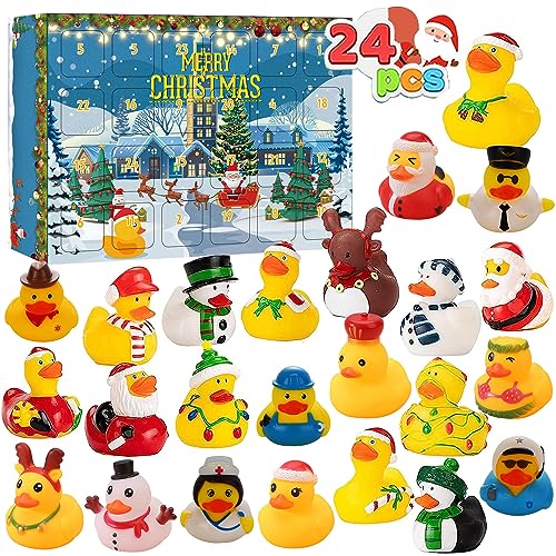 Weihnachten Advent Countdown Blind Box Kalender - Gummiente Wasserspielzeug - Toll für Jungen & Mädchen von WREWING