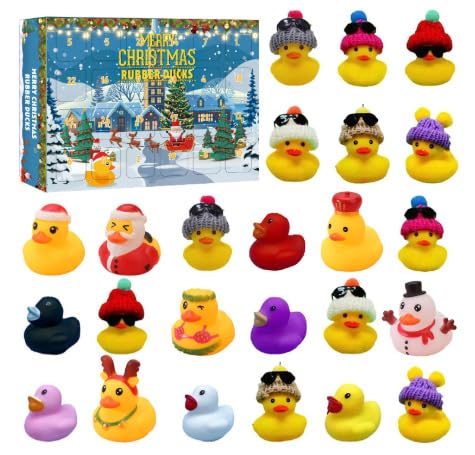 Weihnachten Advent Countdown Blind Box Kalender - Gummiente Wasserspielzeug - Toll für Jungen & Mädchen von WREWING