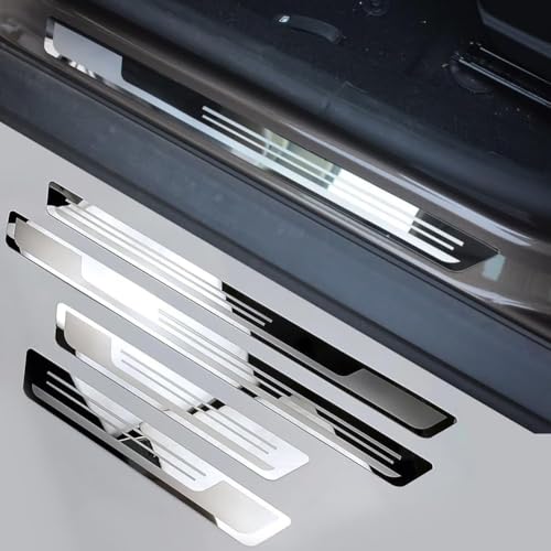 WRGEYXTD 4 Stück Edelstahl Einstiegsleisten Schutz Für Hyundai N LINE Creta Azera i10 i20 i30 i40 ix35, Türschweller Türschutzleisten Türschwelle Scuff Pedal Zierleisten Zubehör von WRGEYXTD