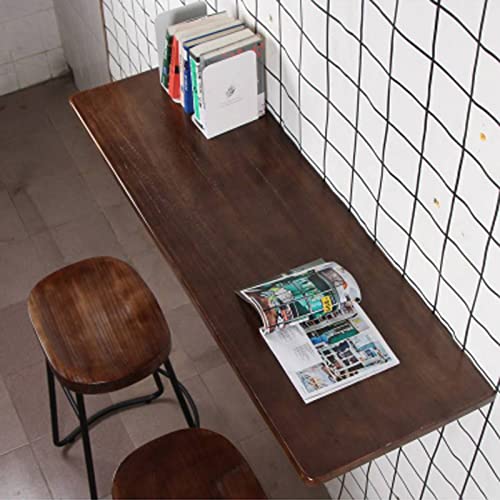 Floating Desk Wandschreibtisch, Wandschreibtisch, Gummiholz-Wandschreibtisch mit Stabiler Stahlstütze, geräumige Tischplatte, Multifunktionstisch für Zuhause, Küche, Büro von WRHOPR