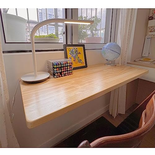 WRHOPR Eckklapp-Computertisch, wandmontierter Drop-Leaf-Schreibtisch für Frühstücksbar, klappbarer hängender Holztisch mit Metallstütze, schwebend für Schlafzimmer, Küche, platzsparend von WRHOPR