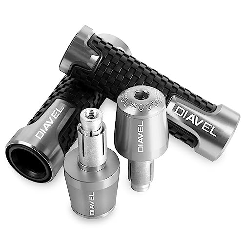 WRIDEX Motorrad Griff Bar Lenker Enden Kappe Anti-Skid Stecker Handgriffe Abdeckung FÜR Ducati DIAVEL 1200 1260 S 2011-2014 2015 2016 2017 Lenkergriffe (Color : Silver) von WRIDEX