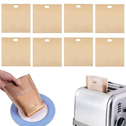 WRIRKN 8 Stück Toastabags Sandwich-Bag Toaster Taschen Wiederverwendbare Waschbar Teflon Toaster Beutel von WRIRKN
