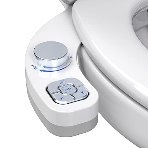 Bidet Aufsatz Nicht elektrisches Bidet Doppeldüse (Front- und Heckwäsche), selbstreinigender Bidet-Toilettensitz-Aufsatz mit einstellbarem Wasserdruck von WRISIN