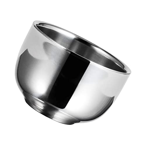 WRITWAA 1 Stück Stahlschale aus rostfreiem Stahl Schüssel Rasierschaumschale werkzeug Rasierschale für Männer Rasierseifenschalen Rasierschalen Rostfreier Stahl Silver von WRITWAA