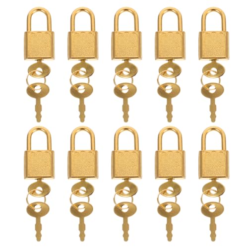 WRITWAA 10 Sets kleine Schlösser mit Schlüsseln: Mini-Vorhängeschloss mit Schlüssel für Reisetaschen, Koffer, Fitnessstudio-Spind, Werkzeugkasten, Tagebuch – Gepäckschlösser, von WRITWAA
