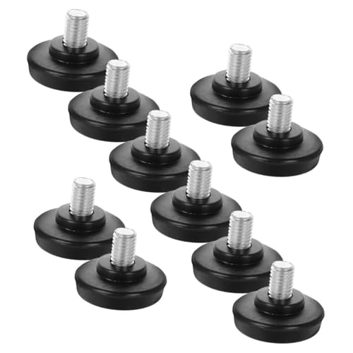 WRITWAA 10 Stück Friseurstuhl Zubehör Stühle Holzeinsatz Nivellierfüße Robuste Nivellierfüße Möbel Nivellierbeine Stuhl Ersatzteile Möbel Nivellierpads Kunststoff Schwarz von WRITWAA