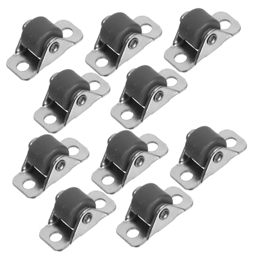 WRITWAA 10 Stück Silent Möbel-lenkrollen Gummi Feststehend Niedrige Bauhöhe Geräuschlose Möbelrollen für Schiebetüren und Schränke Bodenschonend Kratzfrei Möbelgleiter Ersatzteile von WRITWAA