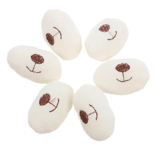 WRITWAA 10 Stück Teiliges Plüsch tiernasen DIY Zubehör für Stofftiere Sichere Befestigung Langlebig und Einfach Anzubringen für Handarbeiten und Kuscheltiere Beige Cartoon Bär Nase von WRITWAA