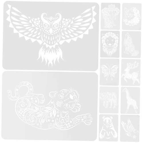 WRITWAA 12 Stück Teiliges Tier malvorlagen Wiederverwendbare Schablonen für Wanddekoration DIY Basteln Große und Kleine Tiermotive Geeignet für Glatte Oberflächen Wie Wände und Holz WRITWAA 12 Stück Teiliges Tier malvorlagen Wiederverwendbare Schablonen für Wanddekoration DIY Basteln Große und Kleine Tiermotive Geeignet für Glatte Oberflächen Wie Wände und Holz von WRITWAA