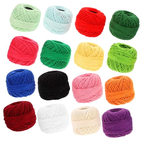 WRITWAA 16 Rollen Buntes Stickgarn Baumwollfaden Handarbeitsgarn Für Kreuzstich Nähen DIY Handwerk Kreatives Sticken von WRITWAA