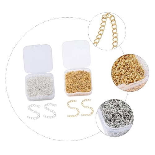 WRITWAA 2 Boxen Boxen Schmuckverlängerungsketten Eisen DIY Kettenzubehör für Armbänder Halsketten Gold Silber Schmuckherstellung Zubehör Praktisch Robust Langlebig von WRITWAA