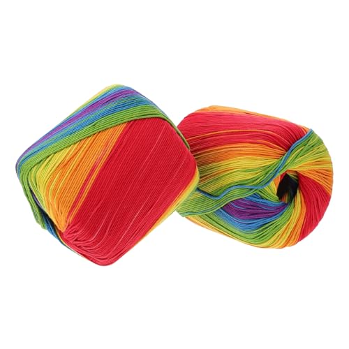 WRITWAA 2 Rollen Farbverlauf Baumwollgarn zum Häkeln und Stricken Weiches Handgesponnenes DIY Garn für Handstricken Hautfreundliches Baumwollgarn für Kreative Handarbeiten von WRITWAA
