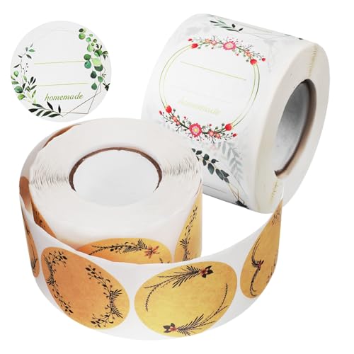 WRITWAA 2 Rollen Geschenkaufkleber Pflanzenkranz Muster Selbstklebend Kraftpapier Etiketten Reißfest Leicht Entfernbar für Geschenkverpackungen Umschläge Grußkarten WRITWAA 2 Rollen Geschenkaufkleber Pflanzenkranz Muster Selbstklebend Kraftpapier Etiketten Reißfest Leicht Entfernbar für Geschenkverpackungen Umschläge Grußkarten von WRITWAA
