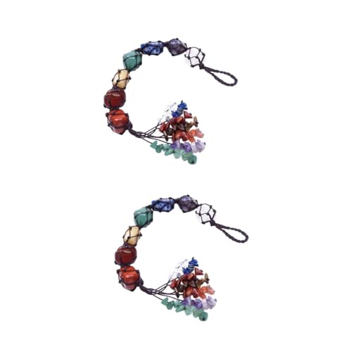 WRITWAA 2 Stck. Naturstein Chakra Auto Hängependant Retro Stil Versatile Glücksbringer für Besondere Anlässe Geburtstage und Feiertage von WRITWAA