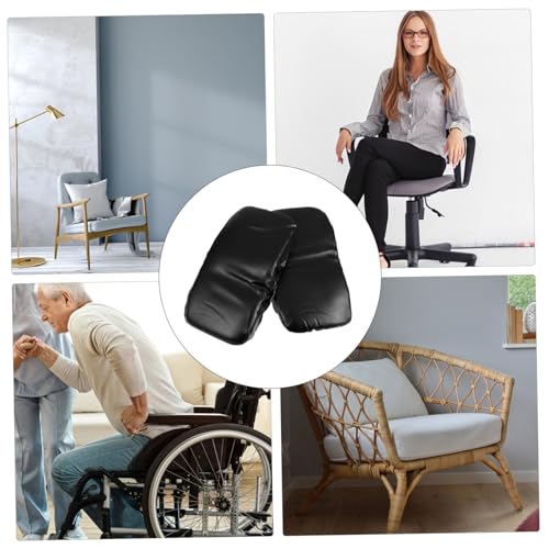 WRITWAA 2 Stück Armlehnenpolster aus Pu Leder mit Memory Schaum rutschfeste Bürostuhl Armlehnenkissen zur Druckentlastung für Büro Gaming Rollstühle Bequemes Arm Ellbogenpolster von WRITWAA