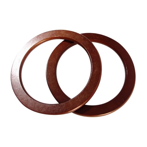 WRITWAA 2 Stück Holzringe Handtaschengriffe Rund Innenmaß Natürliche Holzhenkel DIY Tasche Zubehör Langlebig Glatt Poliert Ersatz für Selbstgemachte Handtaschen von WRITWAA