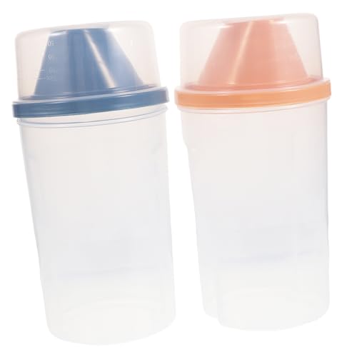 WRITWAA 2 Stück Nachfüllbare Auslaufsichere Waschmittel-aufbewahrungsbox Kompakte Doppelwandige Waschpulverbehälter in Orange und Dunkelblau Vielseitig für Reise-shampoo und von WRITWAA