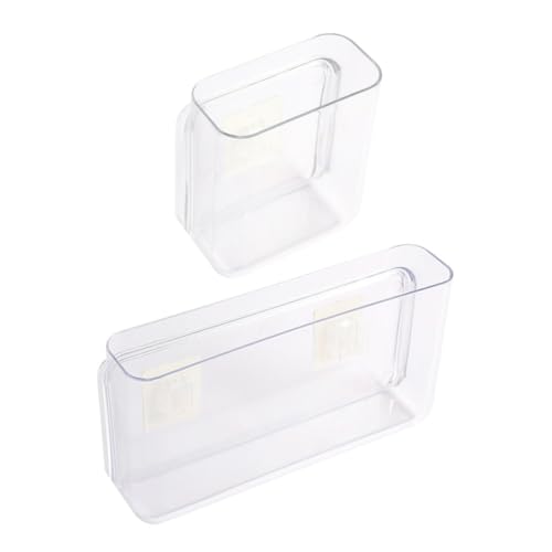 WRITWAA 2 Stück Nail Wandaufbewahrungsboxen Teilig Transparent Pet Langlebig Multifunktional Stauraum für Büro Schlafzimmer Flur Praktische Aufbewahrung für Schlüssel und Kleinteile von WRITWAA