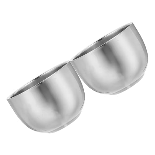 WRITWAA 2stücke Edelstahl-rasierbecher Doppelschichtige Schaumschale Metall-rasierseifenbehälter Reise-rasierhalter Nassrasierseifenbecher Rasierschaumschale Für Männer von WRITWAA