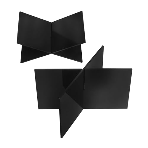 WRITWAA 2 Stück Schwarzer Acryl Buchständer Offenes Regal Lesehalter für Bibel Zeitschriften und Kochbücher Eleganter Desktop Organizer für Kaffee Schreibtisch Platzsparend Vielseitig von WRITWAA