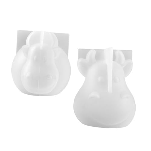 WRITWAA 2 Stück Silikon Epoxidharzform Kuh maskottchen DIY Gießen Form für Kerzen Seifen Skulpturen Basteln Dekoration Robust Reißfest Leicht zu Reinigen Kompakt von WRITWAA