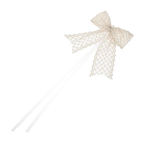 WRITWAA 2 Stück Spitze Handgefertigte Dekoration Mini-bögen Braut Haarschleife Kleine Schleifen Haarschleifen Spitzenschleife Kokettenschleifen Für Die Haare Braut Bogen Light Brown von WRITWAA