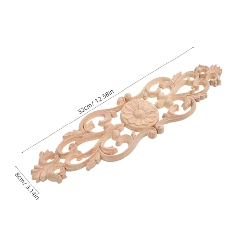 WRITWAA 2 Stück Teiliges Geschnitzte Holzornamente aus Massivem Holz Unbemalte Dekorative Onlays für Möbel Türen Schränke und Wanddekoration Langlebige Holzapplikationen für Individuelle von WRITWAA