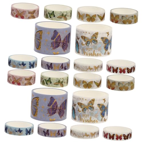 WRITWAA 20 Rollen Goldfolien Washi Tape Dekoratives Selbstklebendes Bastelband mit Metallischem Glanz für Scrapbooking Geschenkverpackung und DIY Kunstprojekte Langlebig und Leicht von WRITWAA