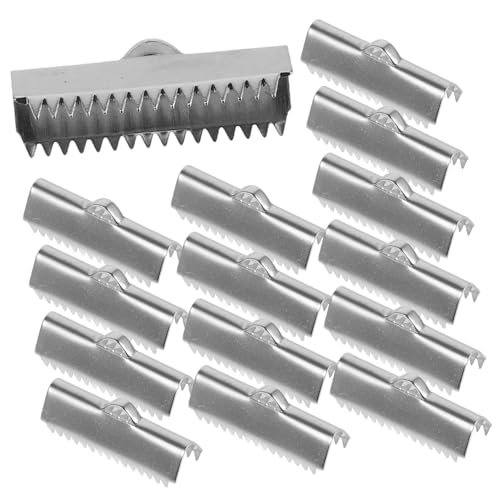 WRITWAA 20 Stück Teiliges Metall Lederband Klemmen Endkappen Edelstahl Crimp endkappen für Schmuckherstellung Bandklemmen Armbänder Schnüre DIY Zubehör Robust Langlebig von WRITWAA