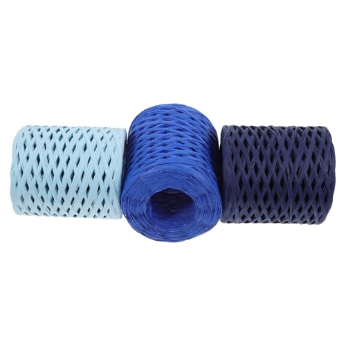 WRITWAA 3 Rollen Farbige Raffia Bänder aus Papier Langlebige Bast Schnur für Geschenkverpackung DIY Blumensträuße und Bastelprojekte Natürliche Floristenbänder in Himmelblau WRITWAA 3 Rollen Farbige Raffia Bänder aus Papier Langlebige Bast Schnur für Geschenkverpackung DIY Blumensträuße und Bastelprojekte Natürliche Floristenbänder in Himmelblau von WRITWAA