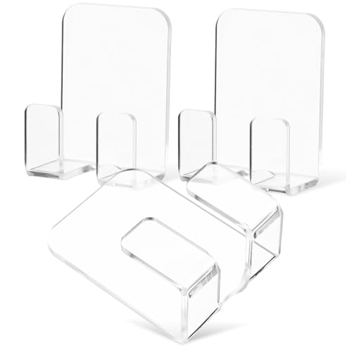 WRITWAA 3 Stck Transparenter Duschwand Klebehaken aus Selbstklebend Stabiler Handtuchhalter und Rasiererhalter für Badezimmer Einfache Montage Glatten Flächen Modernes Design von WRITWAA