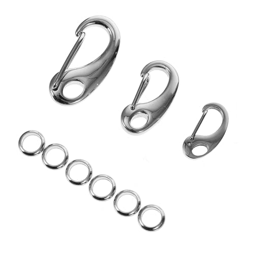 WRITWAA 3 Stück Edelstahl Karabinerhaken für Haustiermarken mit Ringen Robuster Schnellverschluss für und Hundegeschirr Leicht Sicher und Bequem für und Hunde von WRITWAA