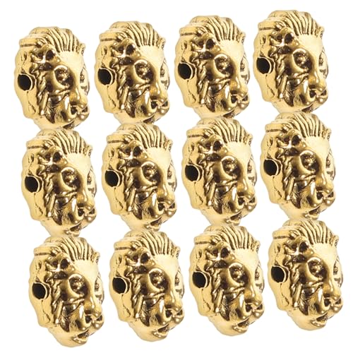 WRITWAA 30 Stück Löwenperlen aus Legierung Kleine DIY Schmuckperlen für Armbänder Halsketten Haarbänder Vintage Spacer Beads zum Auffädeln Kreative Bastelperlen für Schmuckherstellung von WRITWAA